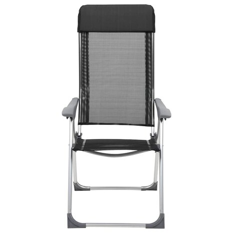Campingstoelen inklapbaar aluminium zwart 4 st 3