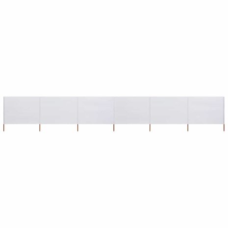 Windscherm 6-panelen 800x80 cm stof wit 2