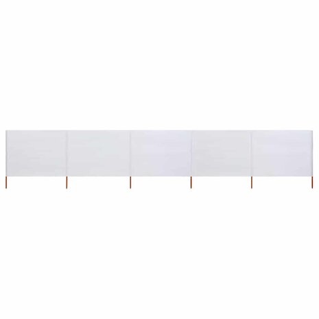 Windscherm 5-panelen 600x80 cm stof zandwit 1