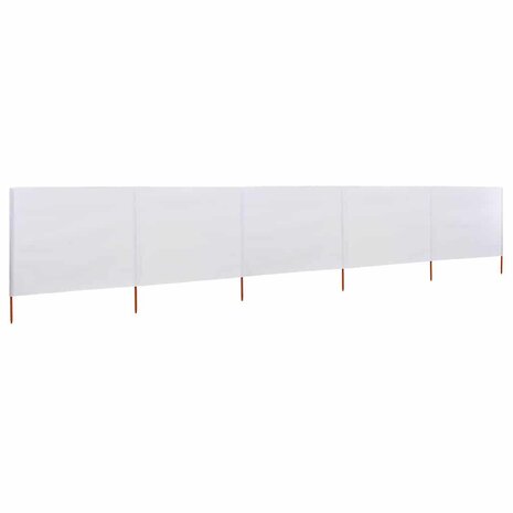 Windscherm 5-panelen 600x80 cm stof zandwit 2