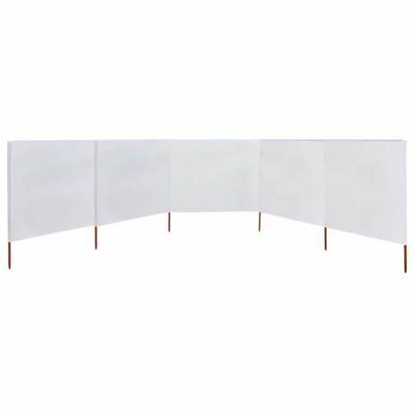 Windscherm 5-panelen 600x80 cm stof zandwit 3