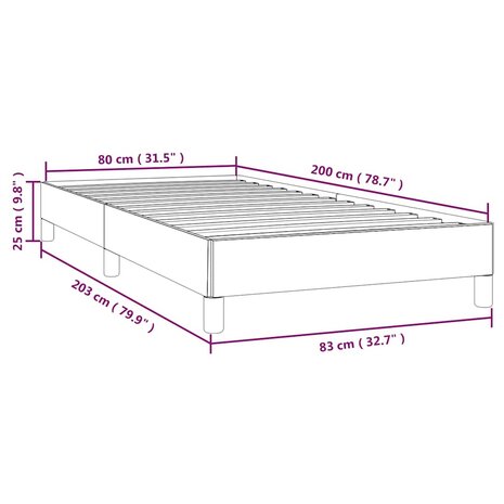 Bedframe zonder matras 80x200 cm stof blauw 9