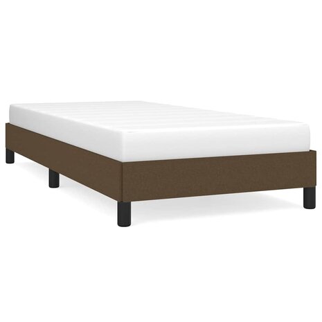 Bedframe zonder matras 90x190 cm stof donkerbruin 2