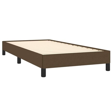 Bedframe zonder matras 90x190 cm stof donkerbruin 4