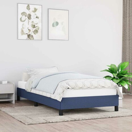 Bedframe zonder matras 90x190 cm stof blauw 1