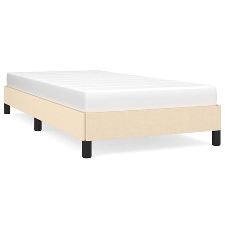 Bedframe zonder matras 100x200 cm stof cr&egrave;mekleurig 2