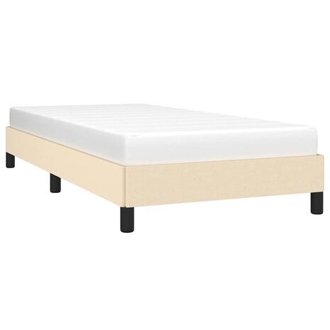 Bedframe zonder matras 100x200 cm stof cr&egrave;mekleurig 3