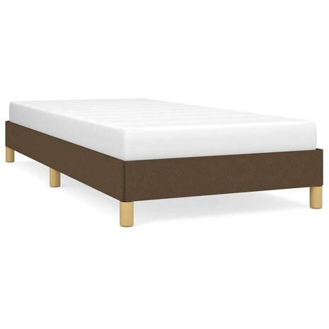 Bedframe zonder matras 100x200 cm stof donkerbruin 2
