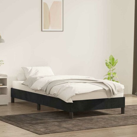 Bedframe zonder matras 80x210 cm fluweel zwart 3