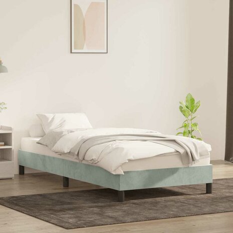 Bedframe zonder matras 100x210 cm fluweel lichtgrijs 3