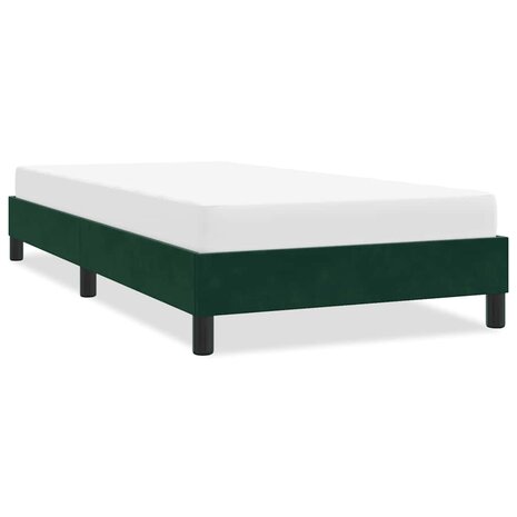 Bedframe zonder matras 100x210 cm fluweel donkergroen 1