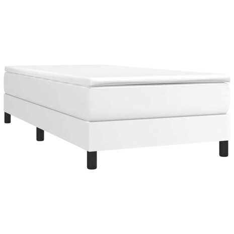 Boxspring bed kunstleer wit 90x200 cm 3