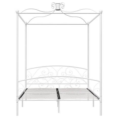 Hemelbedframe metaal wit 160x200 cm 3