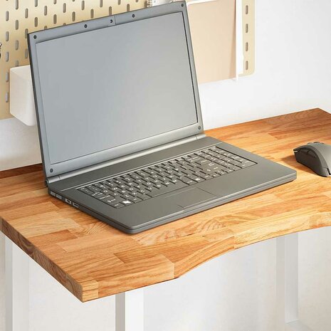 Bureaublad rechthoekig 80x60x2,5cm massief eikenhout lichtbruin 1