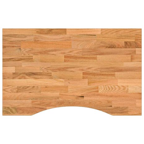 Bureaublad rechthoekig 80x60x2,5cm massief eikenhout lichtbruin 2
