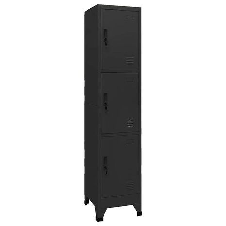 Lockerkast 38x45x180 cm staal zwart 1