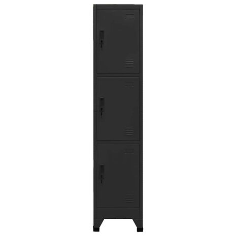 Lockerkast 38x45x180 cm staal zwart 2