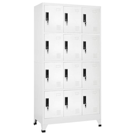 Lockerkast 90x45x180 cm staal wit 1