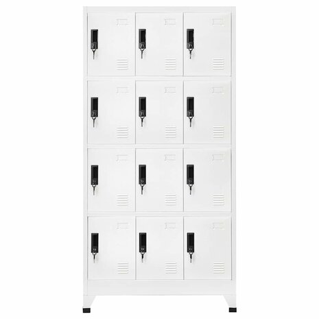 Lockerkast 90x45x180 cm staal wit 2