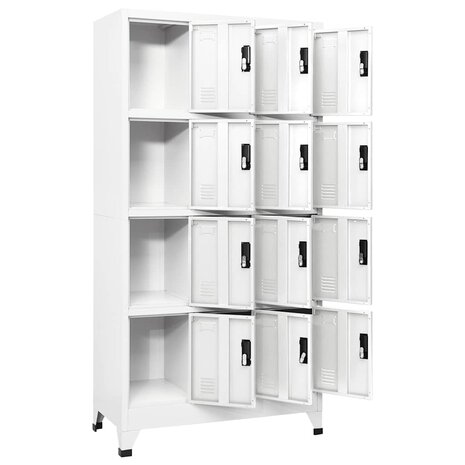 Lockerkast 90x45x180 cm staal wit 3