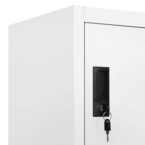 Lockerkast 90x45x180 cm staal wit 7