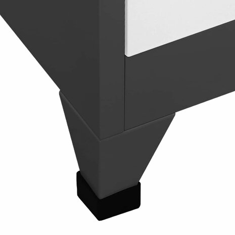 Lockerkast 90x40x180 cm staal antracietkleurig en wit 6