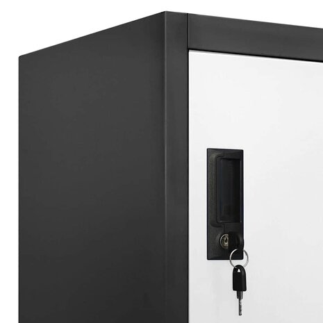 Lockerkast 90x40x180 cm staal antracietkleurig en wit 7