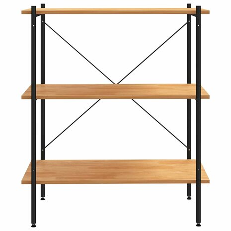 3-laags stellingkast zwart en eiken 80x40x92 cm 3