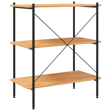 3-laags stellingkast zwart en eiken 80x40x92 cm 5
