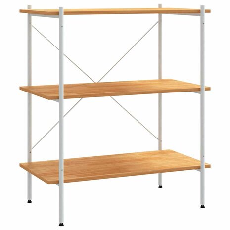 Opbergrek 3-laags 80x40x92 cm wit en eikenkleurig 2