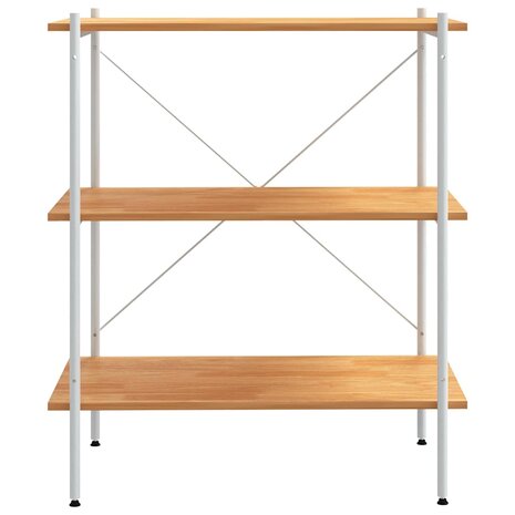 Opbergrek 3-laags 80x40x92 cm wit en eikenkleurig 3