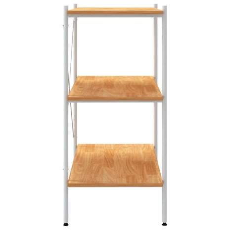 Opbergrek 3-laags 80x40x92 cm wit en eikenkleurig 4