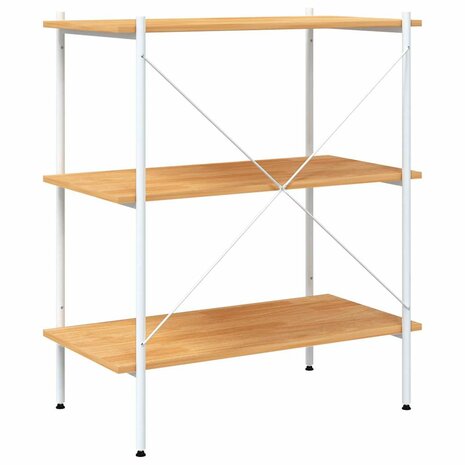 Opbergrek 3-laags 80x40x92 cm wit en eikenkleurig 5