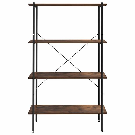 Opbergrek 4-laags 80x40x130 cm zwart en naturel 3