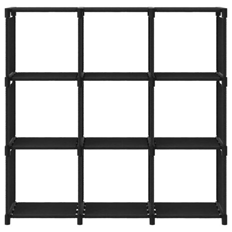 Kast met 9 vakken 103x30x107,5 cm stof zwart 2