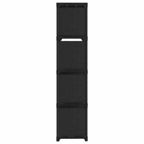 Kast met 12 vakken 103x30x141 cm stof zwart 3