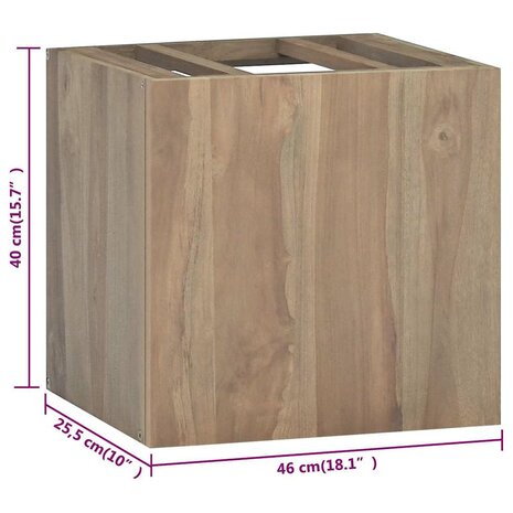 Badkamerwandkast 46x25,5x40 cm massief teakhout 7