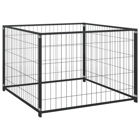 Hondenkennel 300x100x70 cm staal zwart 3