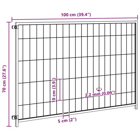 Hondenkennel 300x100x70 cm staal zwart 6