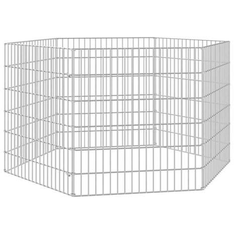 Dierenverblijf 6 panelen 54x60 cm gegalvaniseerd ijzer 2