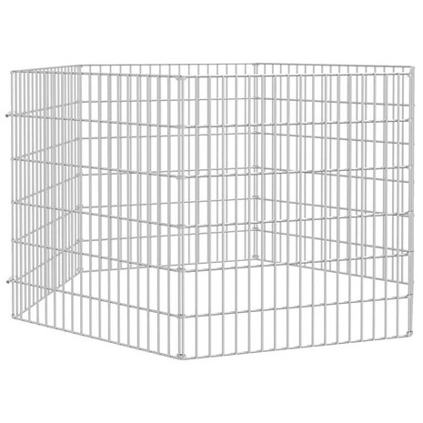 Dierenverblijf 6 panelen 54x60 cm gegalvaniseerd ijzer 3