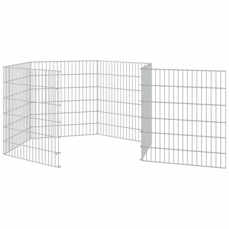 Dierenverblijf 6 panelen 54x60 cm gegalvaniseerd ijzer 5
