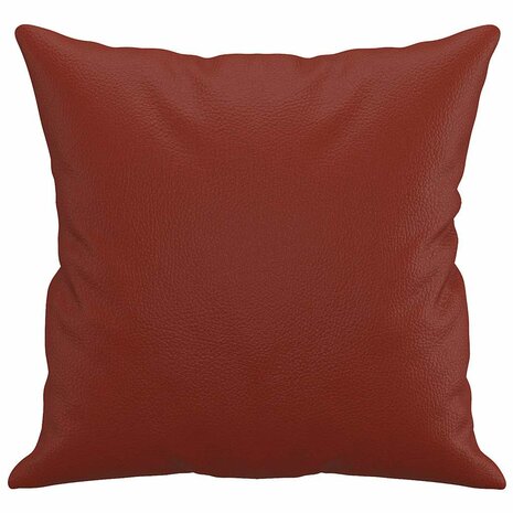 Sierkussens 2 st 40x40 cm kunstleer wijnrood 4