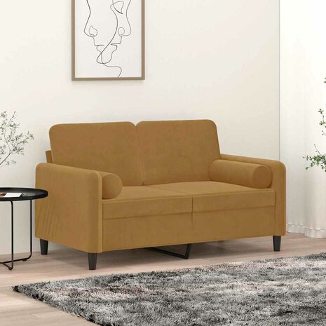Sierkussens 2 st 15x50 cm fluweel bruin 1