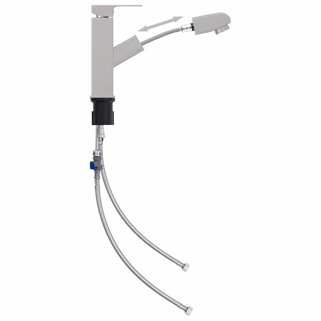 Wastafelkraan met uittrekfunctie 157x172 mm zilverkleurig 2