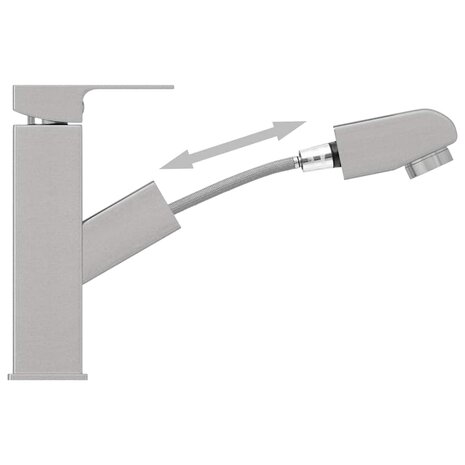 Wastafelkraan met uittrekfunctie 157x172 mm zilverkleurig 5