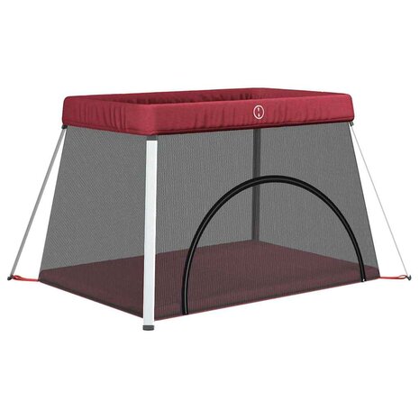 Babybox met matras linnen rood 2