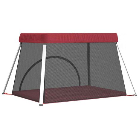 Babybox met matras linnen rood 6