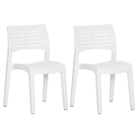 Tuinstoelen 2 st polypropeen wit 2