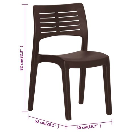 Tuinstoelen 2 st polypropeen mokkakleurig 9